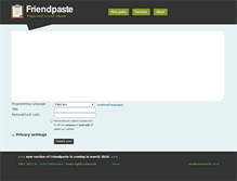 Tablet Screenshot of friendpaste.com